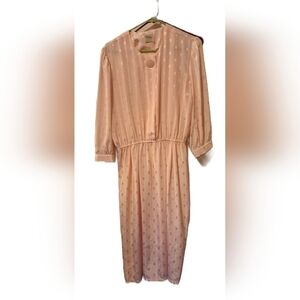Luci Fellini Vintage Striped Pale Pink Dress